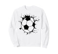 Soccer Ball Crashing Through Sweatshirt - Fun Novelty Design for Adults - T-Shirt, Sweatshirt, Hoodie
