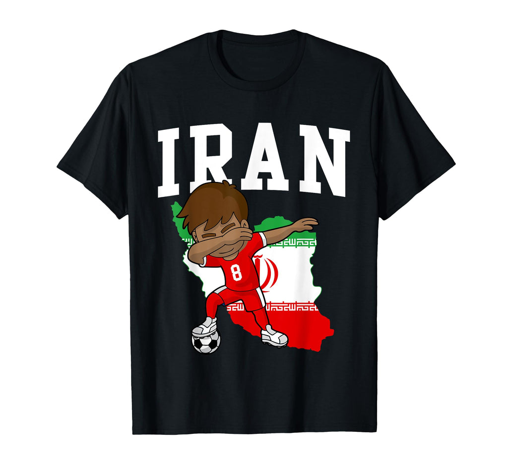 Iran Soccer Iranian Football Dabbing T-Shirt - Novelty Apparel for Adults - T-Shirt, Sweatshirt, Hoodie