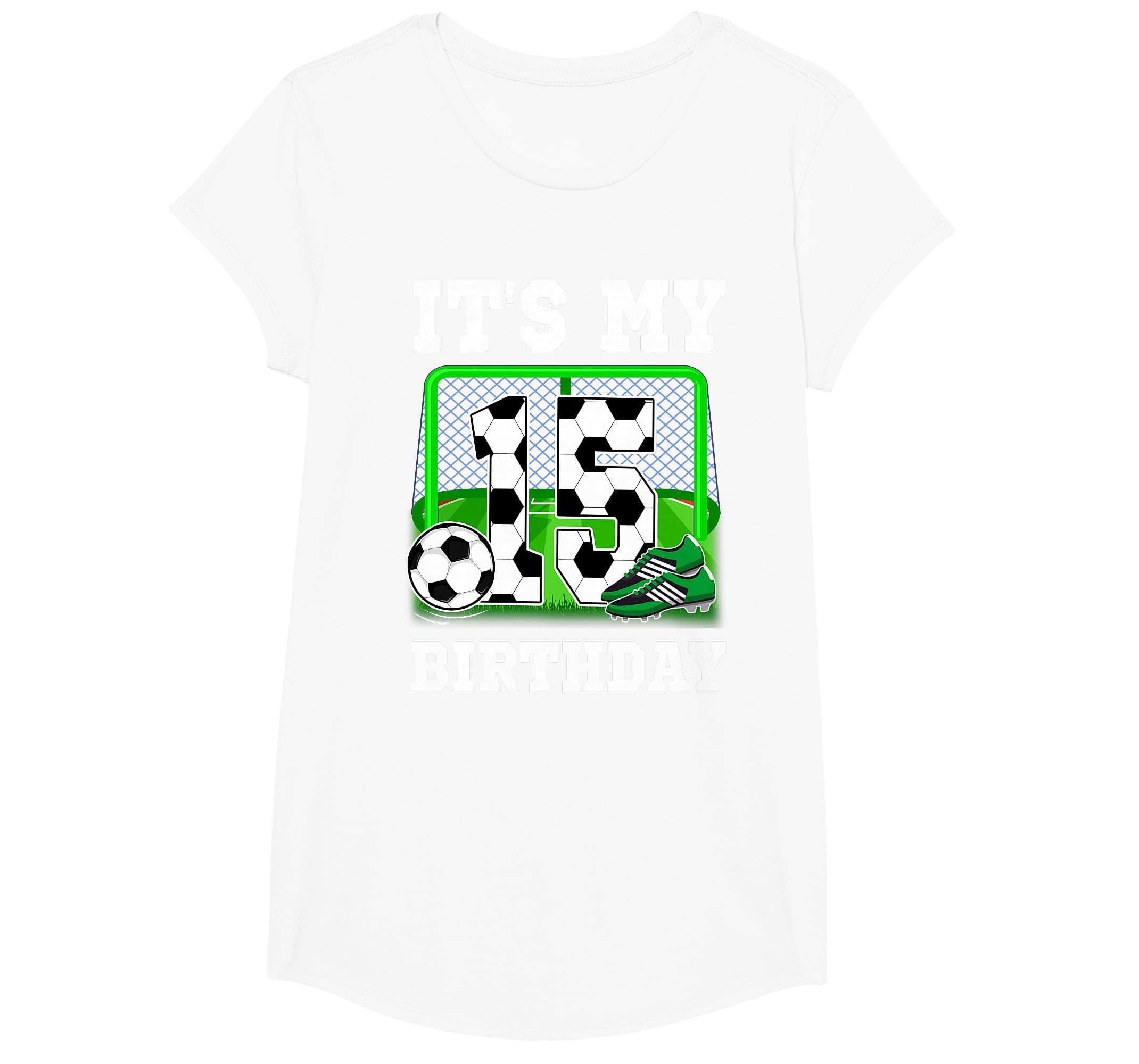 Its My 15Th Birthday Soccer Theme 15 T-Shirt - Custom Art Print for Adults - T-Shirt, Sweatshirt, Hoodie