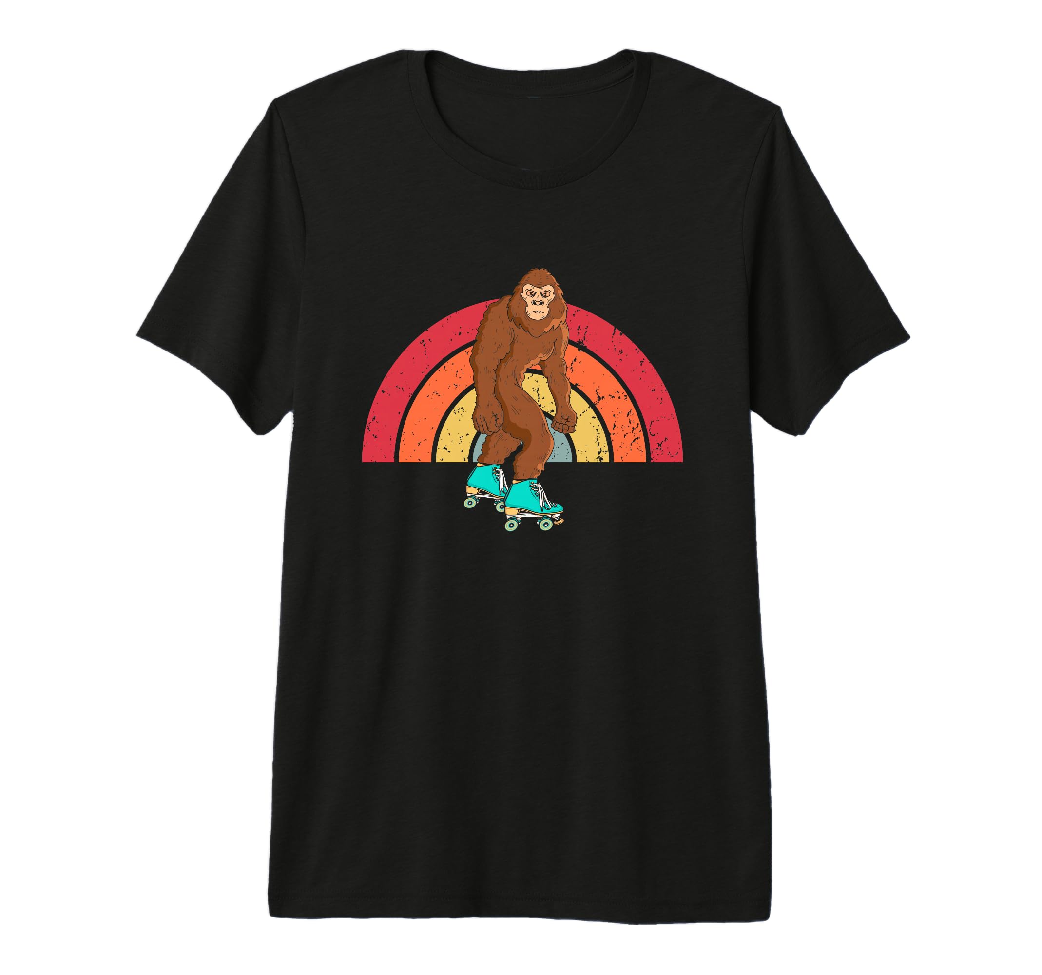 Roller Skating Bigfoot 80S Sasquatch T-Shirt - Casual Everyday Wear Unisex - T-Shirt, Sweatshirt, Hoodie