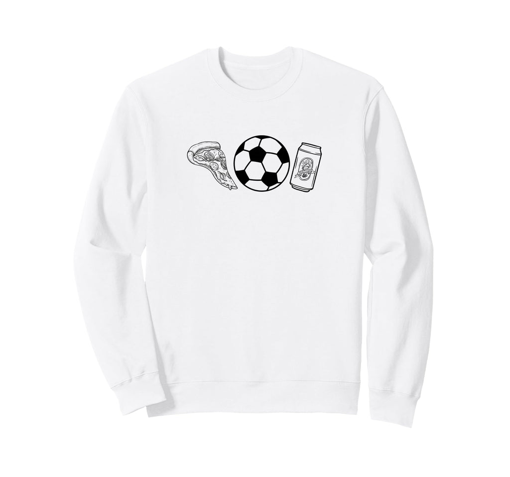Pizza Beer Soccer Sweatshirt - Minimalist Print for Adults - T-Shirt, Sweatshirt, Hoodie