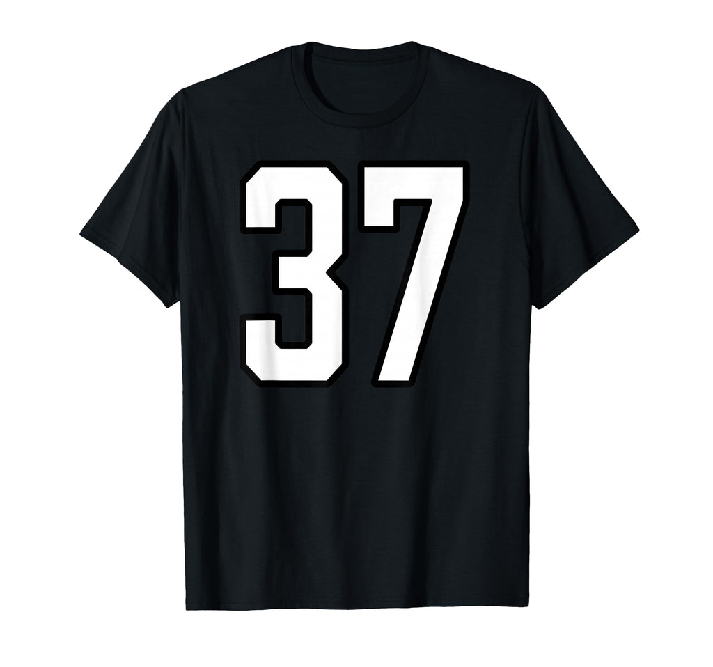 White And Black Sports Number 37 Jersey T-Shirt - Graphic Print for Adults - T-Shirt, Sweatshirt, Hoodie