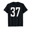 White And Black Sports Number 37 Jersey T-Shirt - Graphic Print for Adults - T-Shirt, Sweatshirt, Hoodie