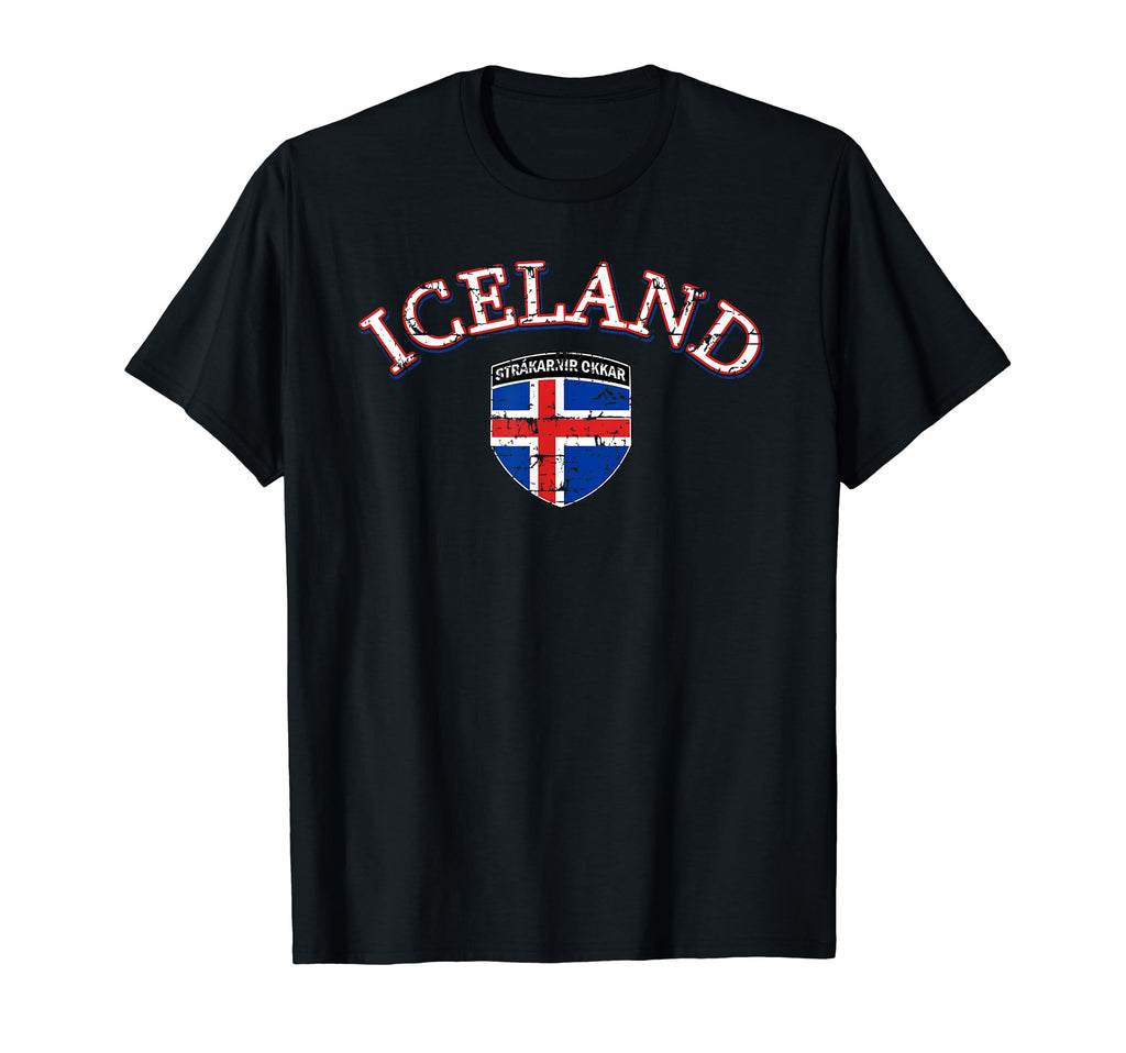 Iceland Football Distressed Soccer Tshirts T-Shirt - Graphic Print Unisex - T-Shirt, Sweatshirt, Hoodie
