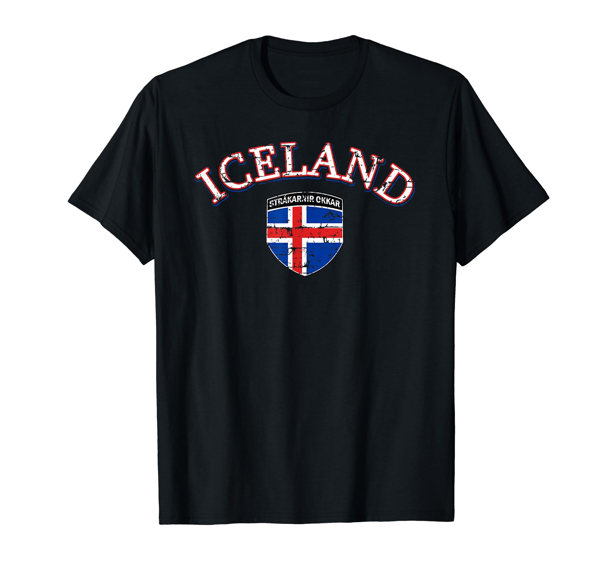 Iceland Football Distressed Soccer Tshirts T-Shirt - Graphic Print Unisex - T-Shirt, Sweatshirt, Hoodie