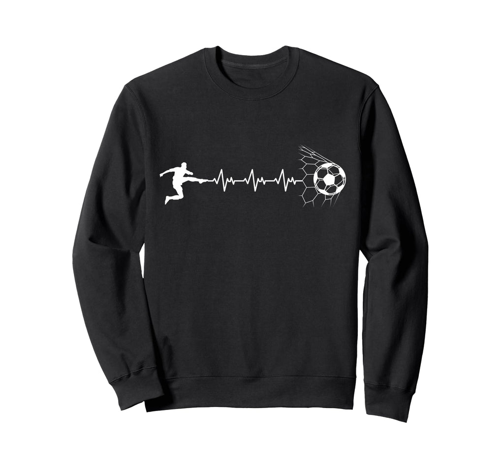 Funny Soccer Player Heart Pulse Sweatshirt - Minimalist Print Men Women - T-Shirt, Sweatshirt, Hoodie