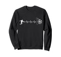 Funny Soccer Player Heart Pulse Sweatshirt - Minimalist Print Men Women - T-Shirt, Sweatshirt, Hoodie