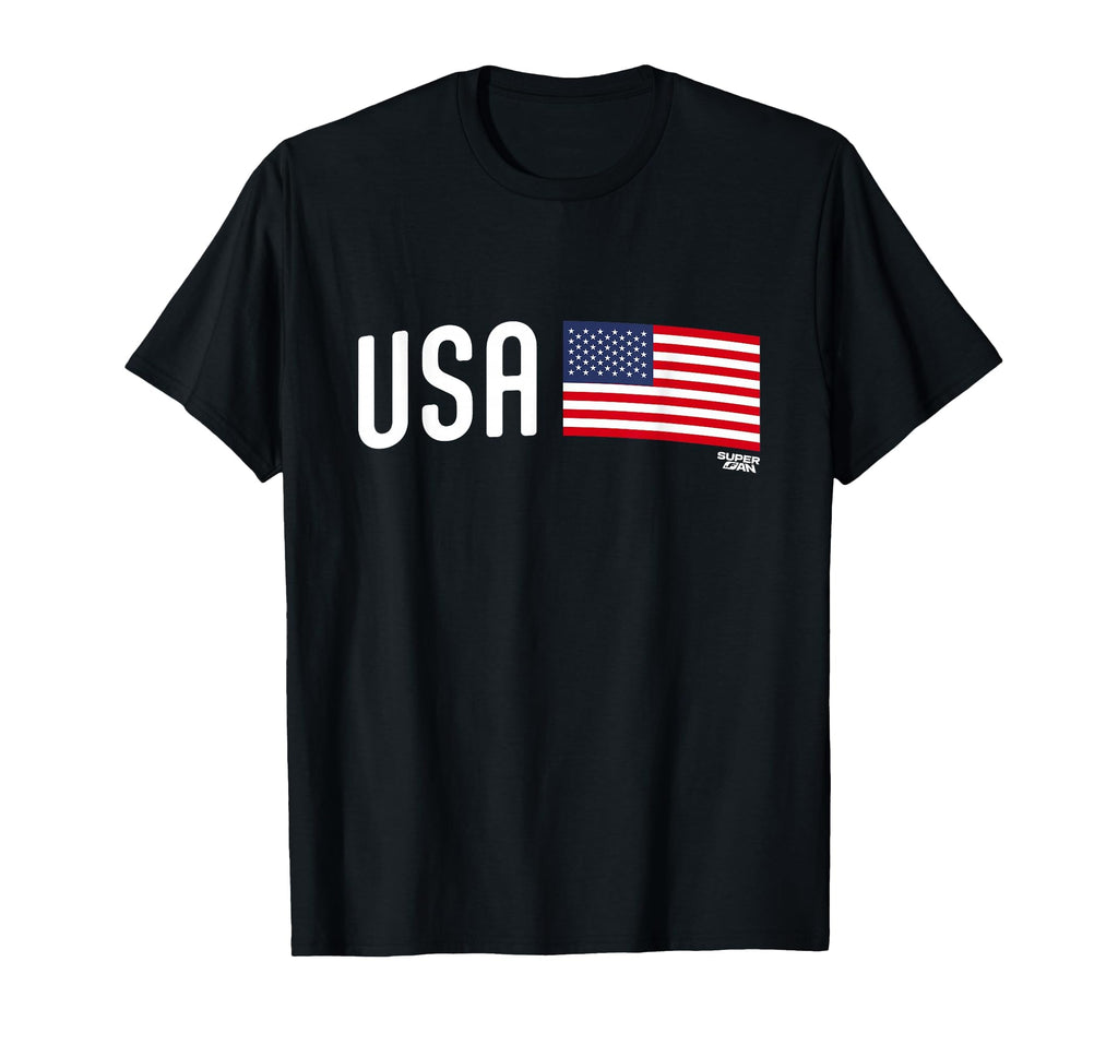 Superfan Usa Minimal Flag Stripe Soccer T-Shirt - Trendy Graphic for Adults - T-Shirt, Sweatshirt, Hoodie