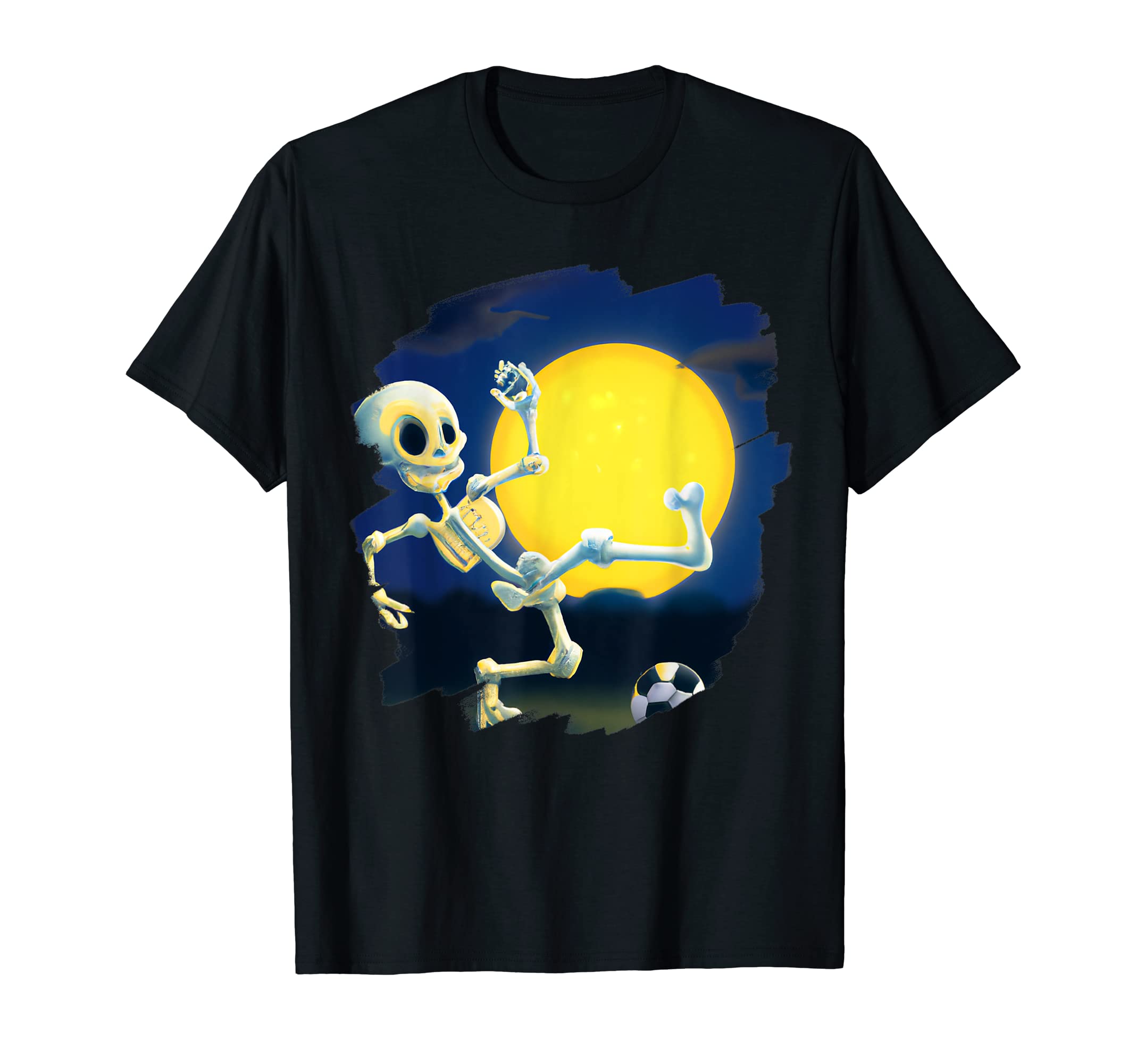 Skeleton Playing Soccer Funny T-Shirt - Novelty Apparel Men Women - T-Shirt, Sweatshirt, Hoodie