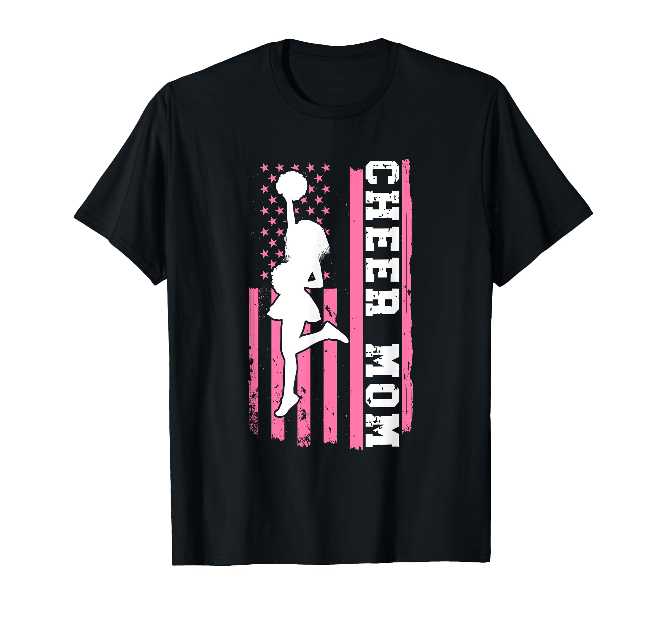 Cheer Mom American Flag Cheerleading T-Shirt - Aesthetic Graphic Unisex - T-Shirt, Sweatshirt, Hoodie