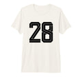 28 White Number 28 Sports Fan Soccer Tri T-Shirt - Custom Art Print Unisex - T-Shirt, Sweatshirt, Hoodie