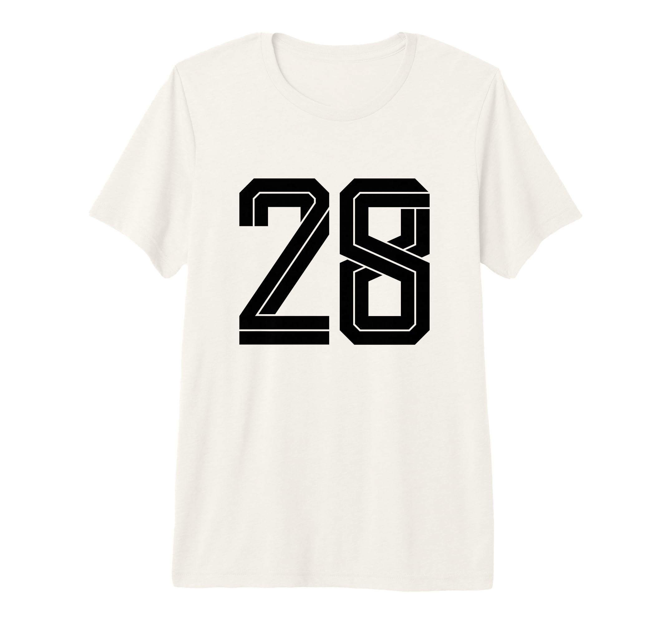 28 White Number 28 Sports Fan Soccer Tri T-Shirt - Custom Art Print Unisex - T-Shirt, Sweatshirt, Hoodie
