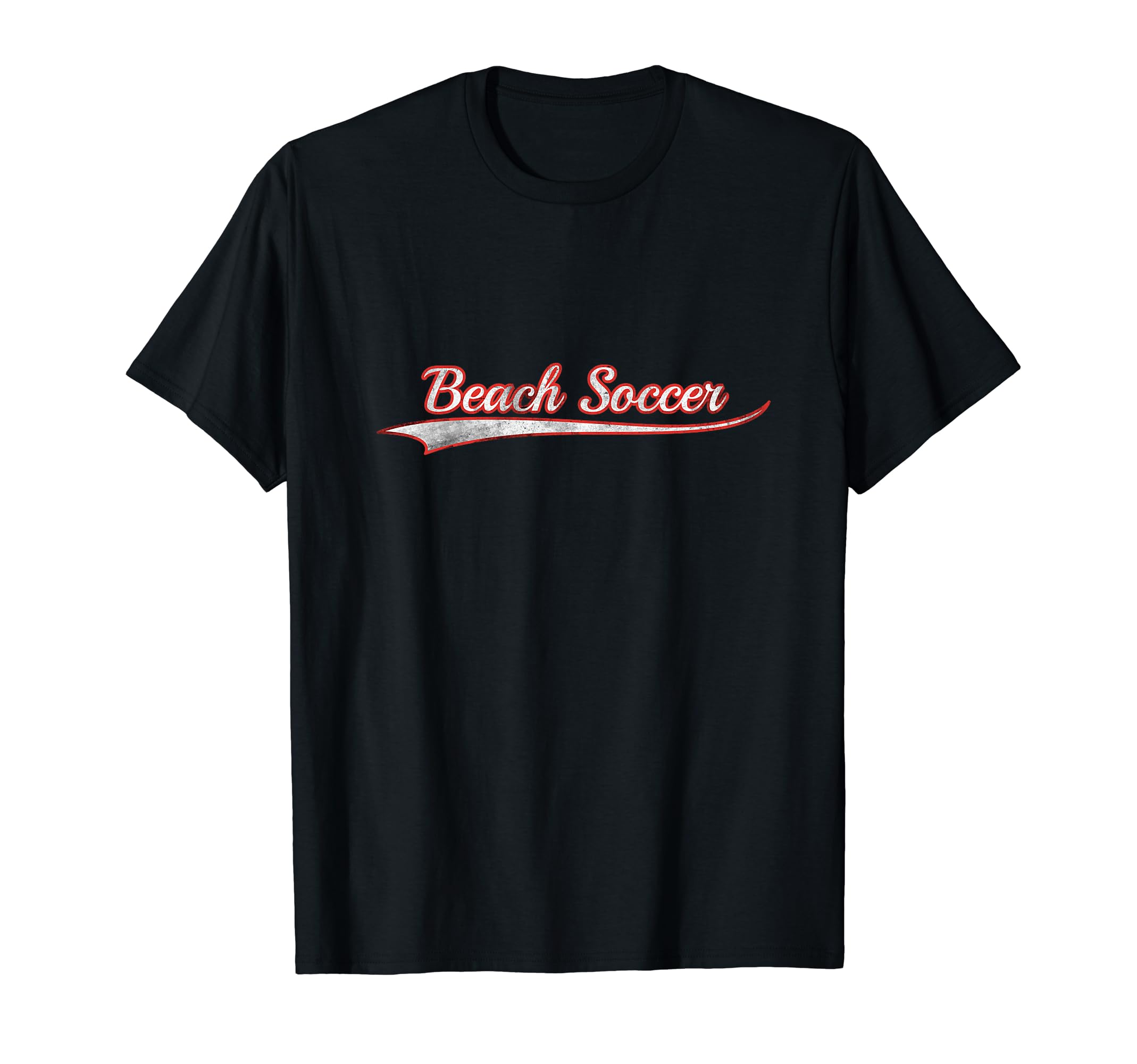 Beach Soccer Varsity Distressed Throwback T-Shirt - Unique Graphic Unisex - T-Shirt, Sweatshirt, Hoodie