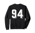 Number 94 Backside 80S 90S Team Sweatshirt - Fun Novelty Design for Adults - T-Shirt, Sweatshirt, Hoodie