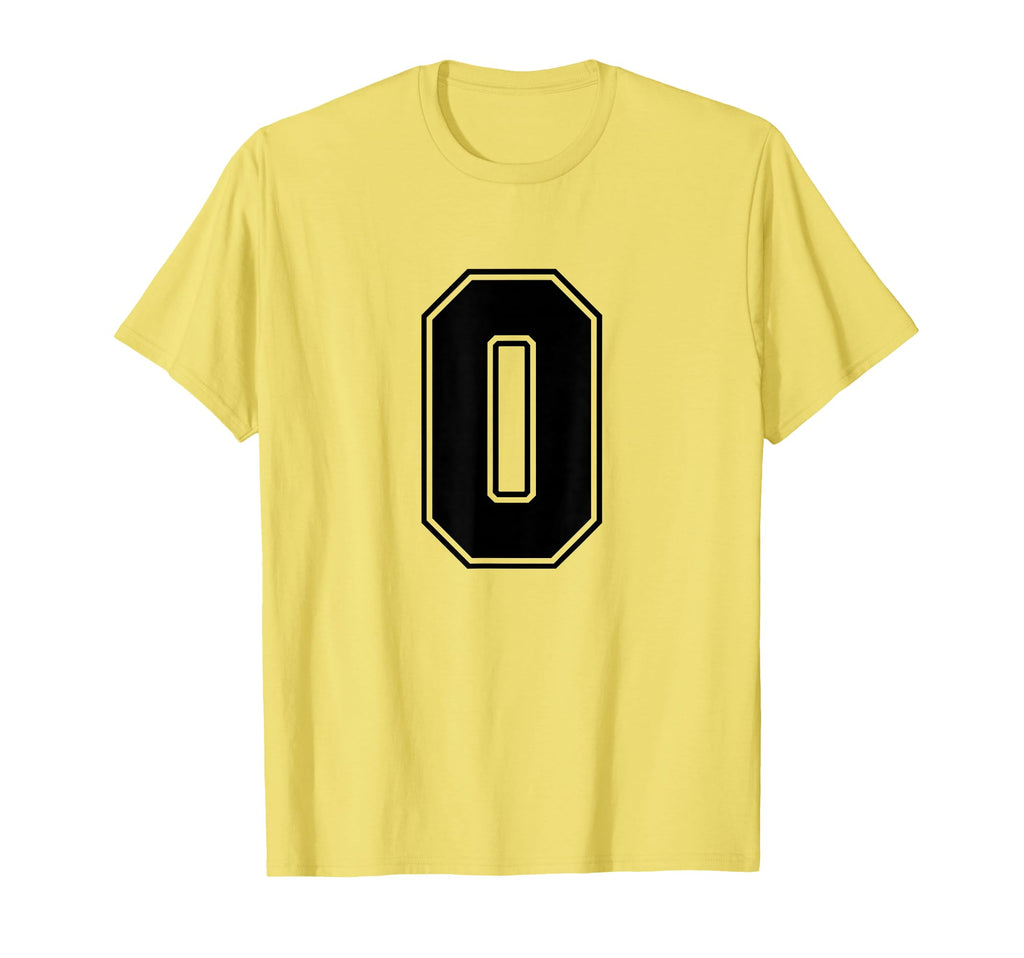 Number 0 Black Sports Team Varsity T-Shirt - Trendy Graphic Men Women - T-Shirt, Sweatshirt, Hoodie