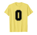 Number 0 Black Sports Team Varsity T-Shirt - Trendy Graphic Men Women - T-Shirt, Sweatshirt, Hoodie