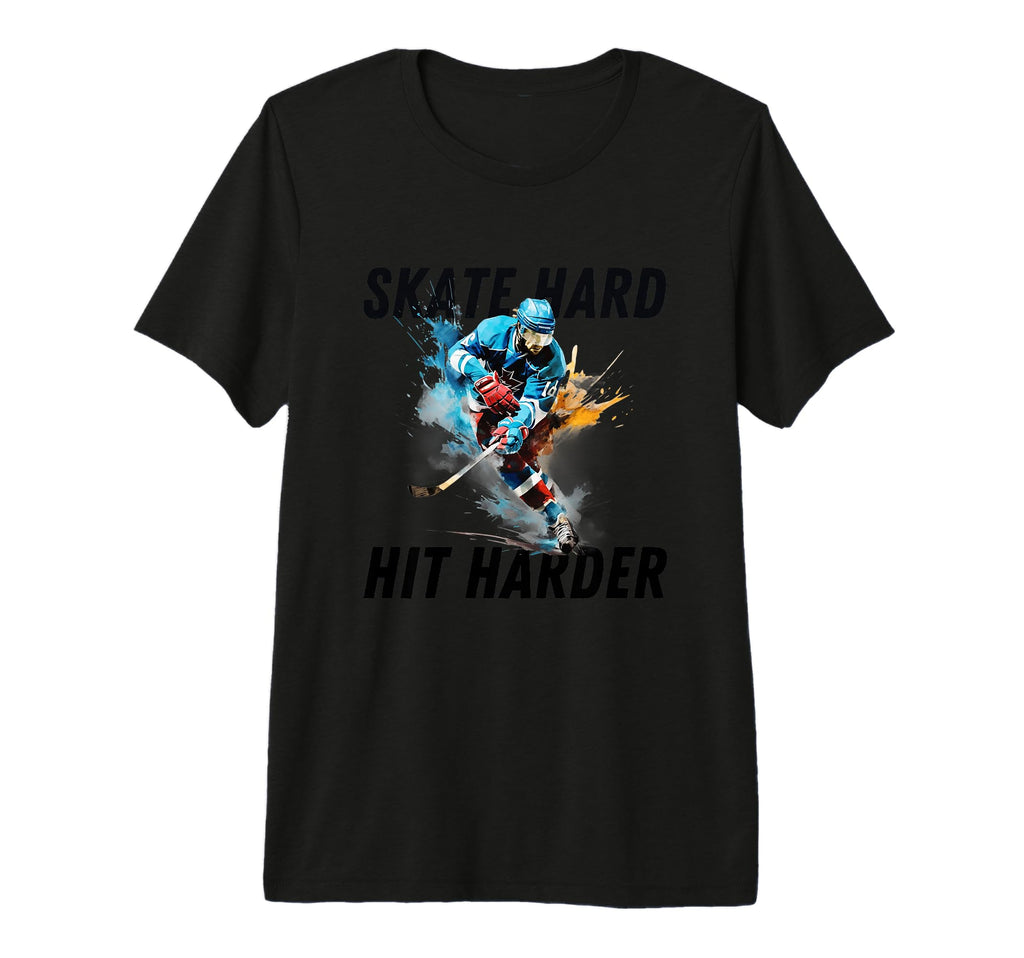 Ice Hockey Player Skate Hard Hit T-Shirt - Casual Everyday Wear Unisex - T-Shirt, Sweatshirt, Hoodie