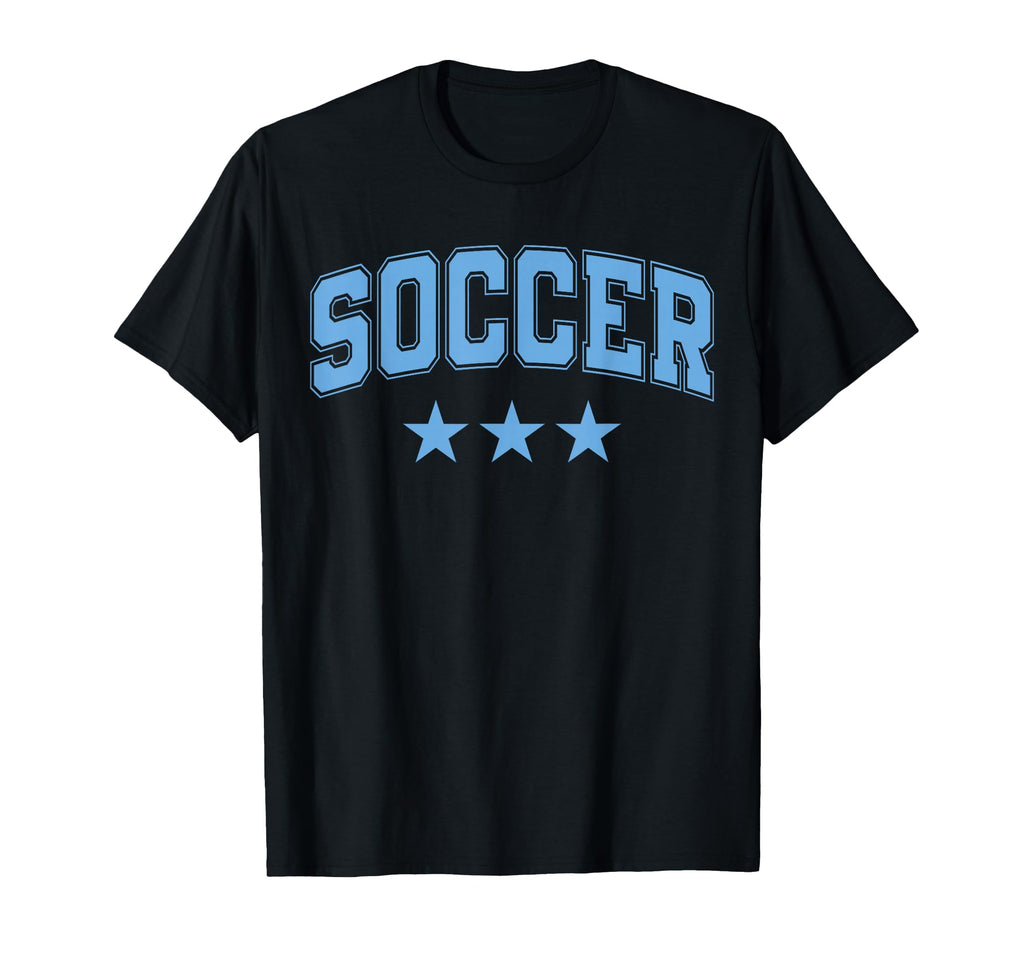 Soccer All Sky Blue Stars Text T-Shirt - Graphic Print for Adults - T-Shirt, Sweatshirt, Hoodie