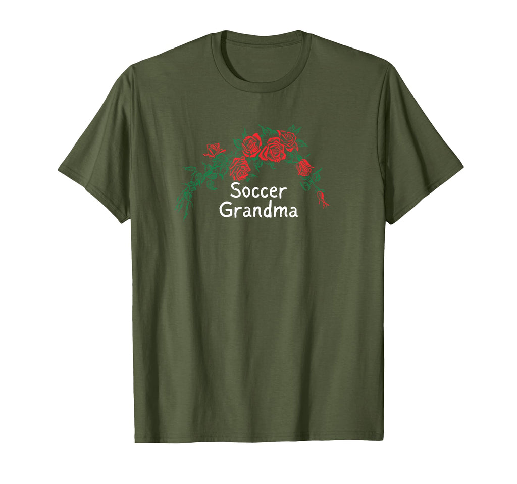 Flowers Red Soccer Grandma T-Shirt - Graphic Print for Adults - T-Shirt, Sweatshirt, Hoodie