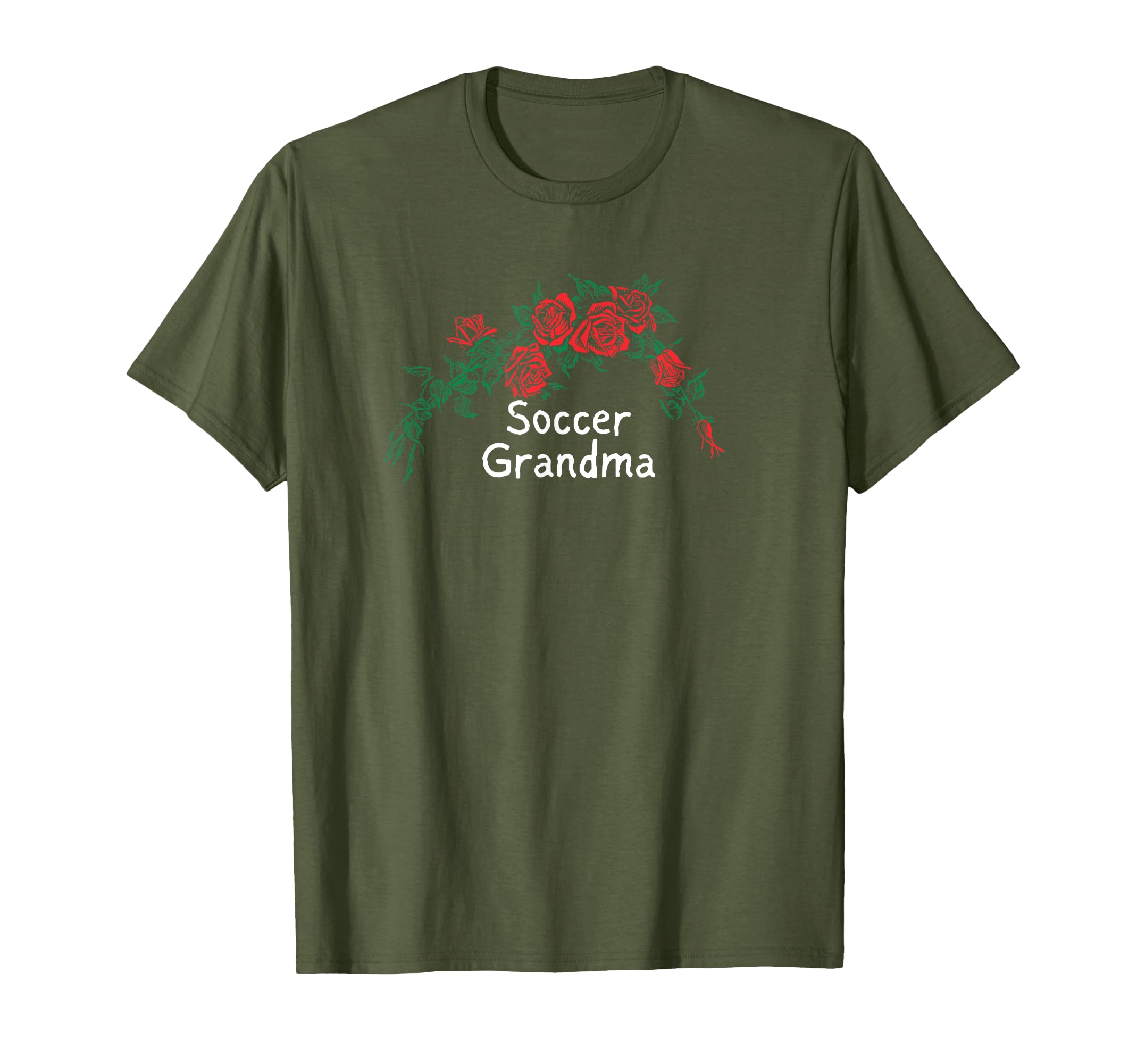 Flowers Red Soccer Grandma T-Shirt - Graphic Print for Adults - T-Shirt, Sweatshirt, Hoodie