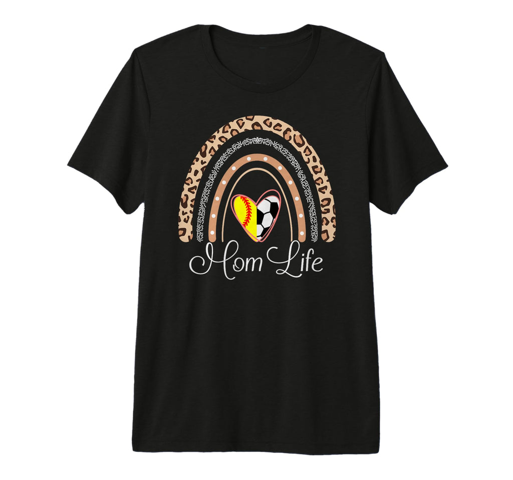 Mom Life Boho Rainbow Funny Soccer T-Shirt - Minimalist Print Unisex - T-Shirt, Sweatshirt, Hoodie