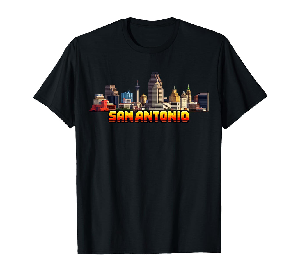 San Antonio 8 Bit Video Arcade Gamer T-Shirt - Minimalist Print Unisex - T-Shirt, Sweatshirt, Hoodie