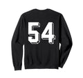 Number 54 Backside 80S 90S Team Sweatshirt - Graphic Print Men Women - T-Shirt, Sweatshirt, Hoodie