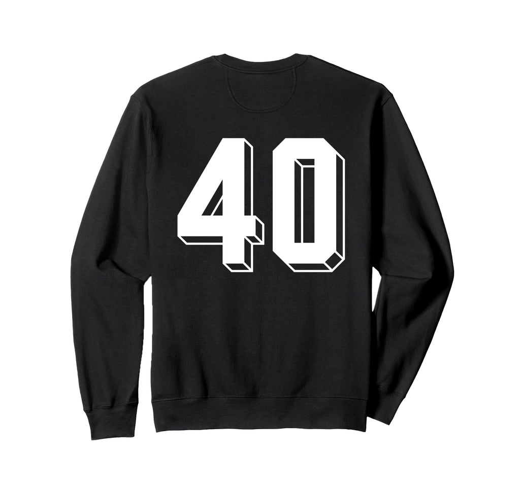 Number 40 Backside 80S 90S Team Sweatshirt - Novelty Apparel for Adults - T-Shirt, Sweatshirt, Hoodie