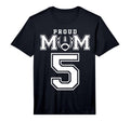 Custom Proud Football Mom Number 5 T-Shirt - Custom Art Print Unisex - T-Shirt, Sweatshirt, Hoodie