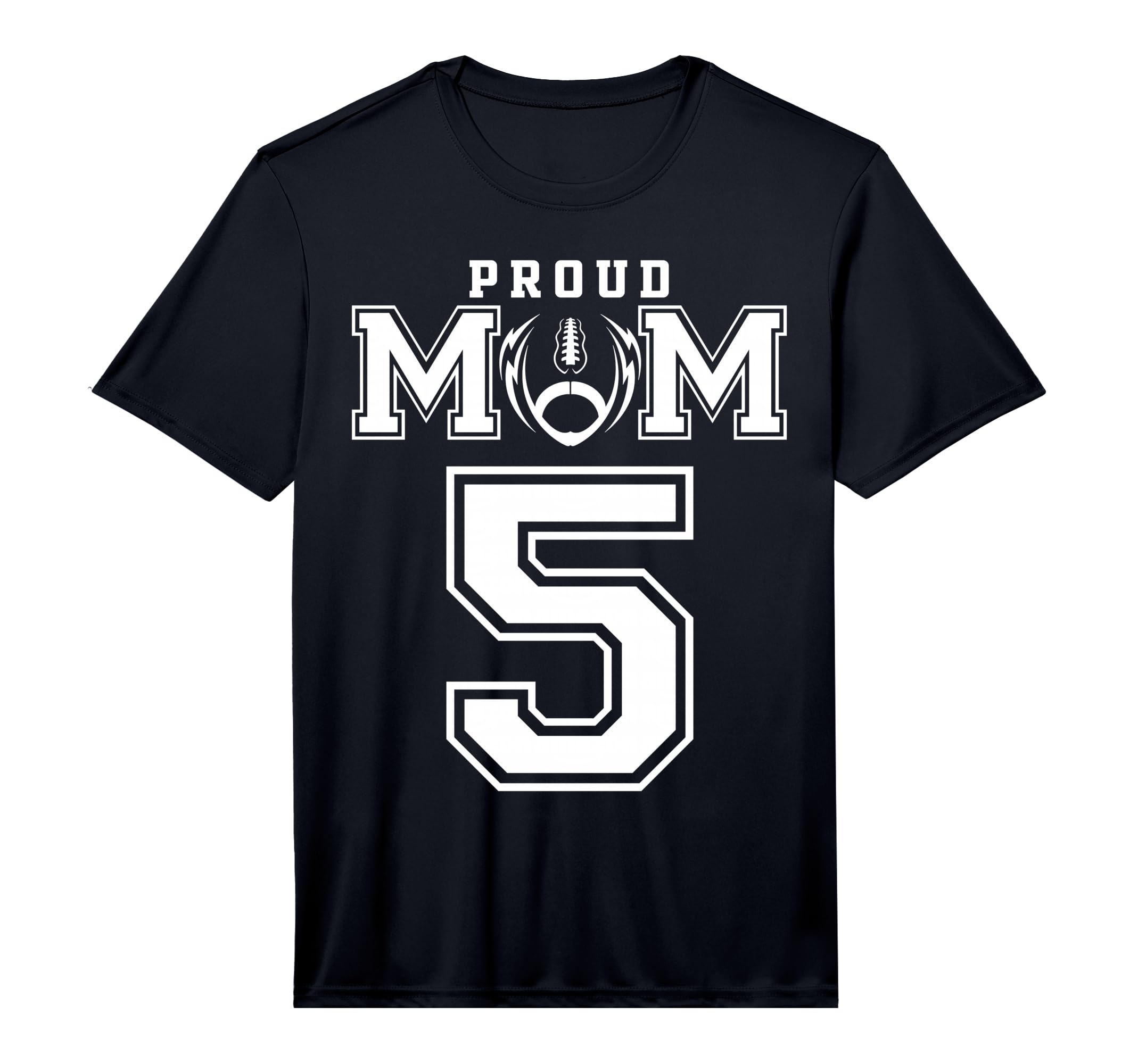 Custom Proud Football Mom Number 5 T-Shirt - Custom Art Print Unisex - T-Shirt, Sweatshirt, Hoodie