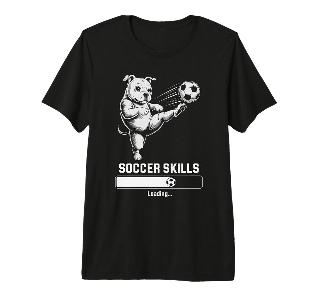 Kawaii Soccer Pug Skills Loading Dog T-Shirt - Minimalist Print for Adults - T-Shirt, Sweatshirt, Hoodie