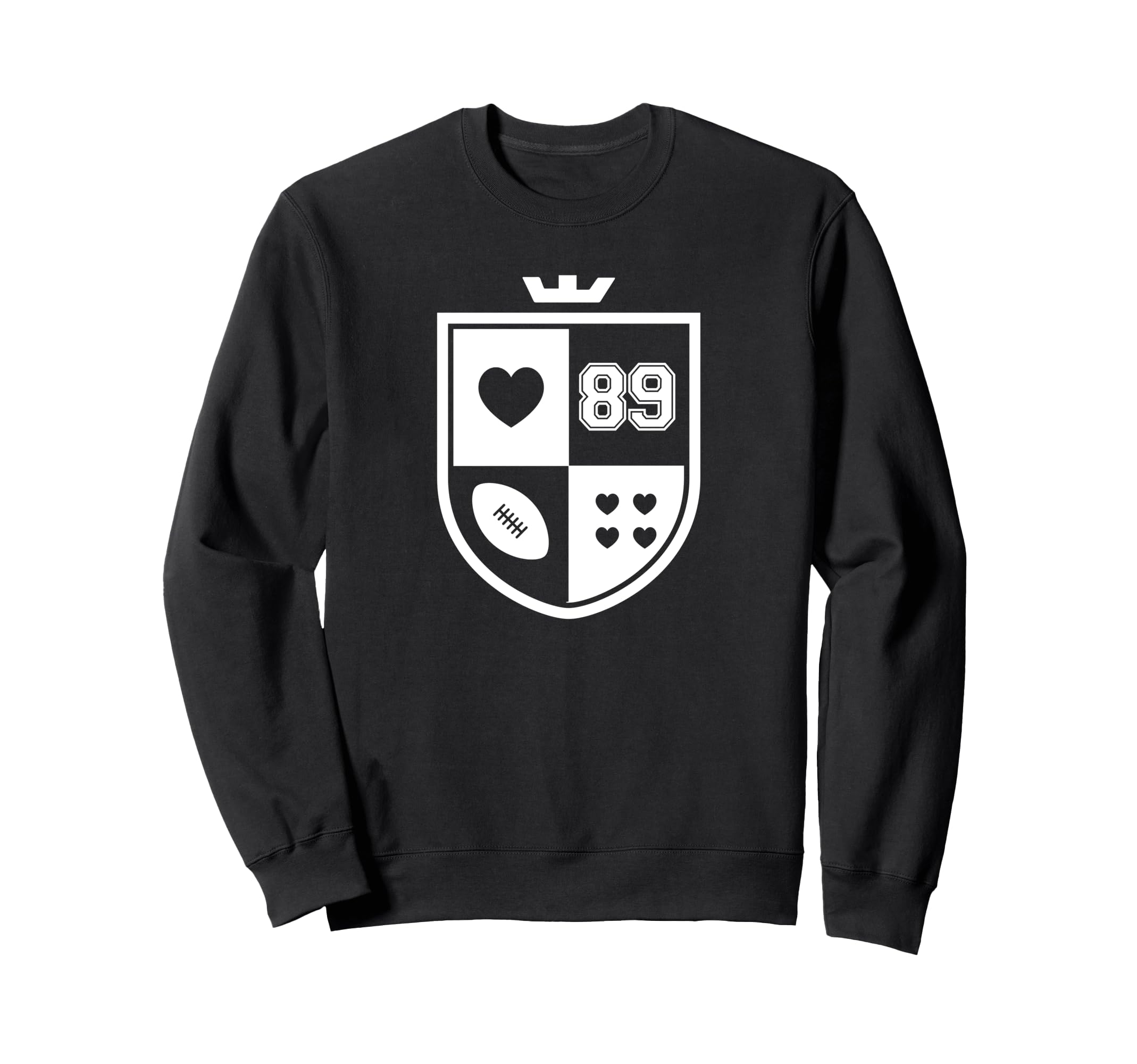 I Love Football I Heart Football Funny Sweatshirt - Graphic Print Unisex - T-Shirt, Sweatshirt, Hoodie