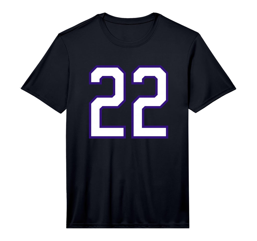 White Purple Sports Team Number 22 T-Shirt - Minimalist Print Men Women - T-Shirt, Sweatshirt, Hoodie