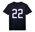 White Purple Sports Team Number 22 T-Shirt - Minimalist Print Men Women - T-Shirt, Sweatshirt, Hoodie