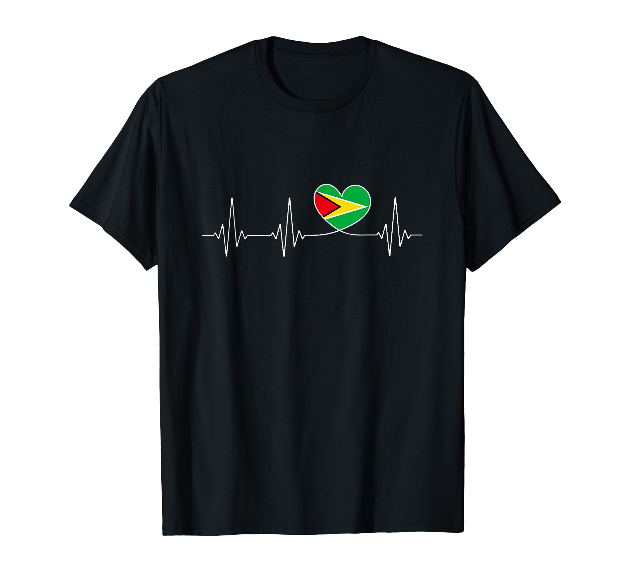 Guyana Love Heartbeat And Guyanese T-Shirt - Custom Art Print for Adults - T-Shirt, Sweatshirt, Hoodie