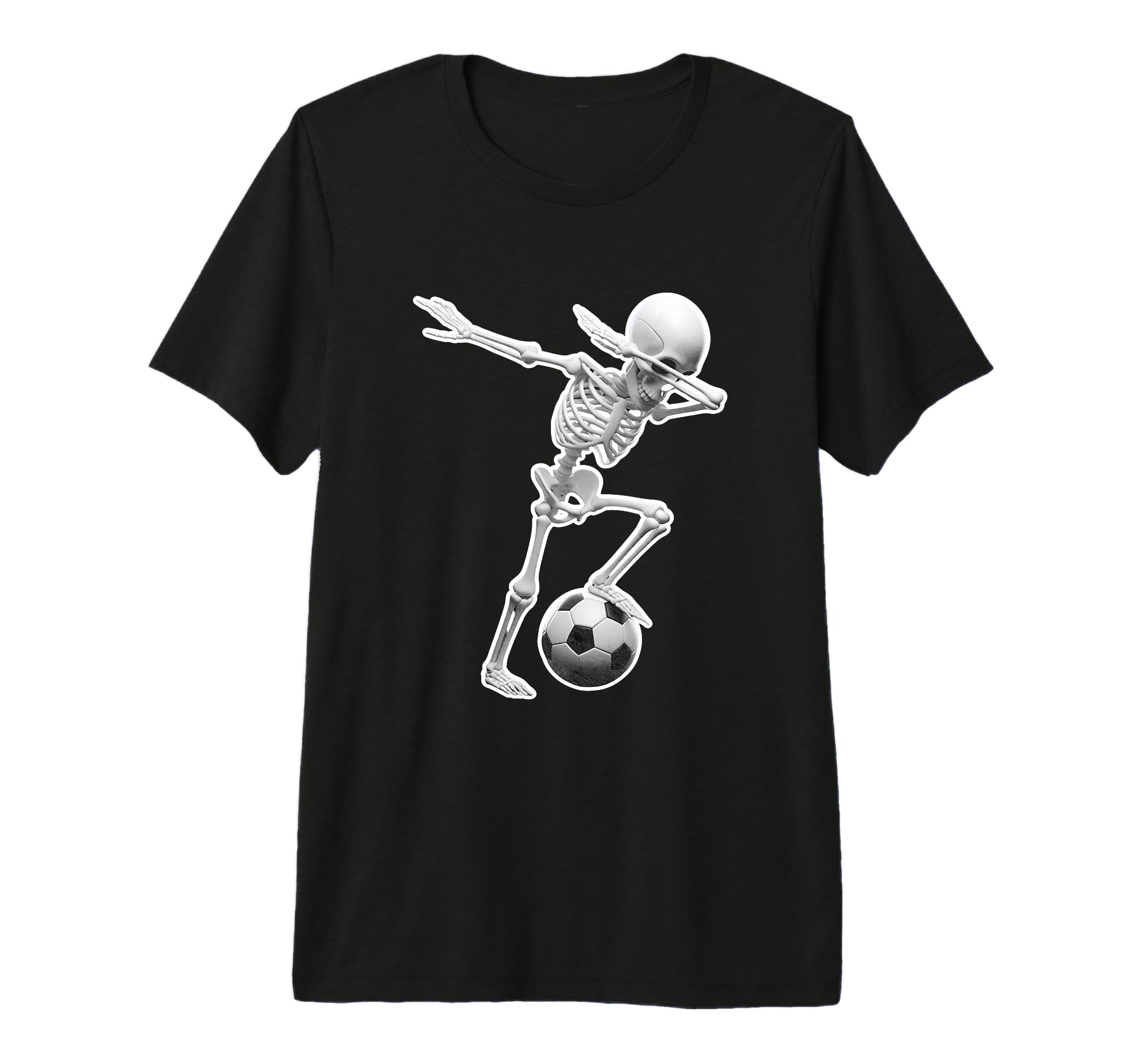 Dabbing Skeleton Soccer Spooky T-Shirt - Casual Everyday Wear for Adults - T-Shirt, Sweatshirt, Hoodie