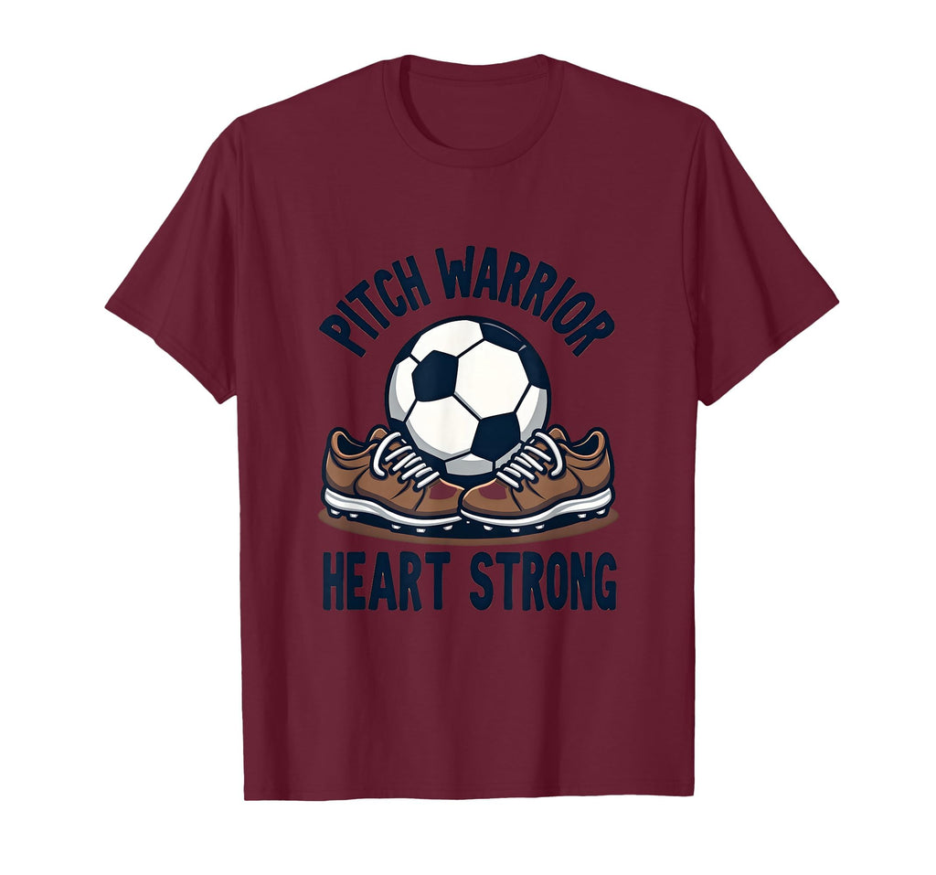 Pitch Warrior Heart Strong Soccer T-Shirt - Novelty Apparel Men Women - T-Shirt, Sweatshirt, Hoodie