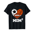 Mom Cubed Mom3 Mom Three Football T-Shirt - Fun Novelty Design Men Women - T-Shirt, Sweatshirt, Hoodie