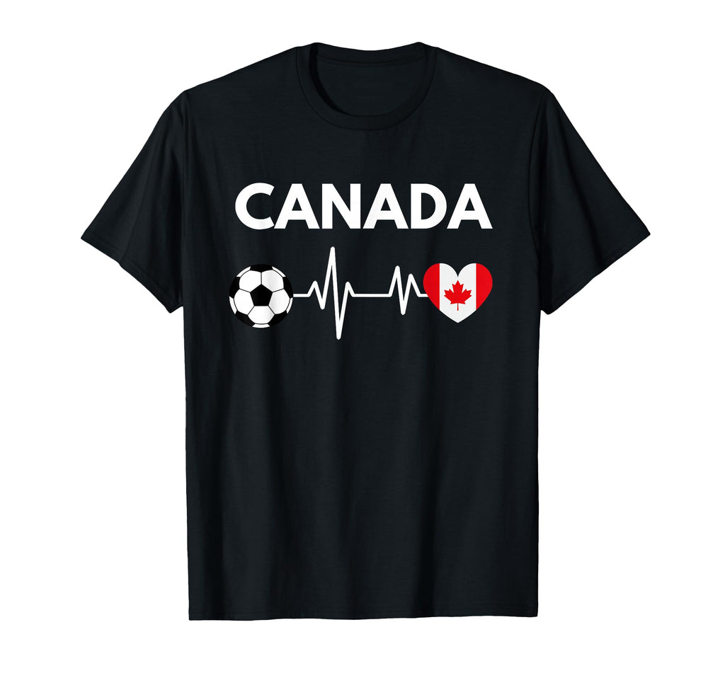 Canada Flag Heartbeat Soccer T-Shirt - Minimalist Print for Adults - T-Shirt, Sweatshirt, Hoodie