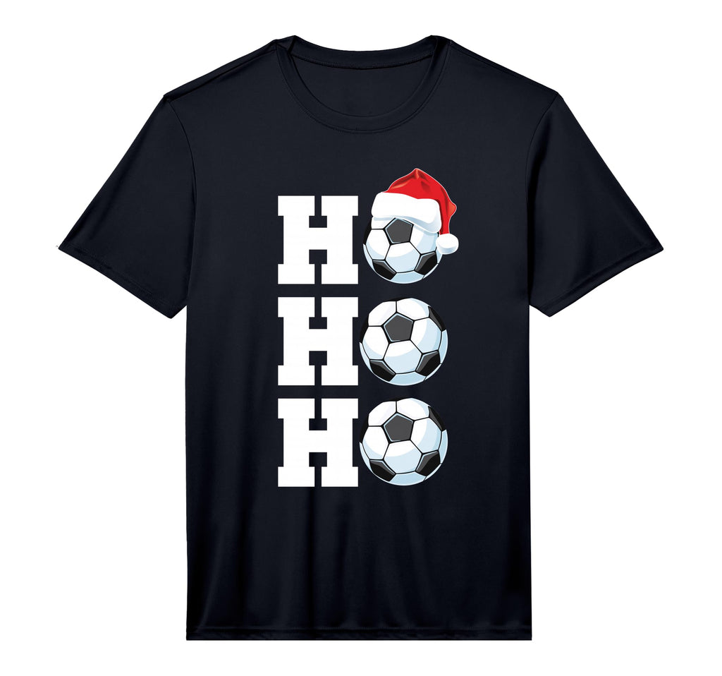 Ho Ho Ho Soccer Ball Santa Hat T-Shirt - Fun Novelty Design Men Women - T-Shirt, Sweatshirt, Hoodie