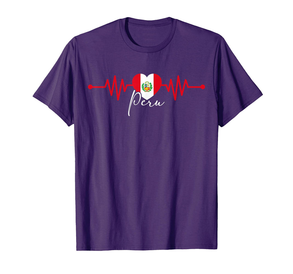 Peru Heritage Roots Proud Heartbeat T-Shirt - Trendy Graphic for Adults - T-Shirt, Sweatshirt, Hoodie