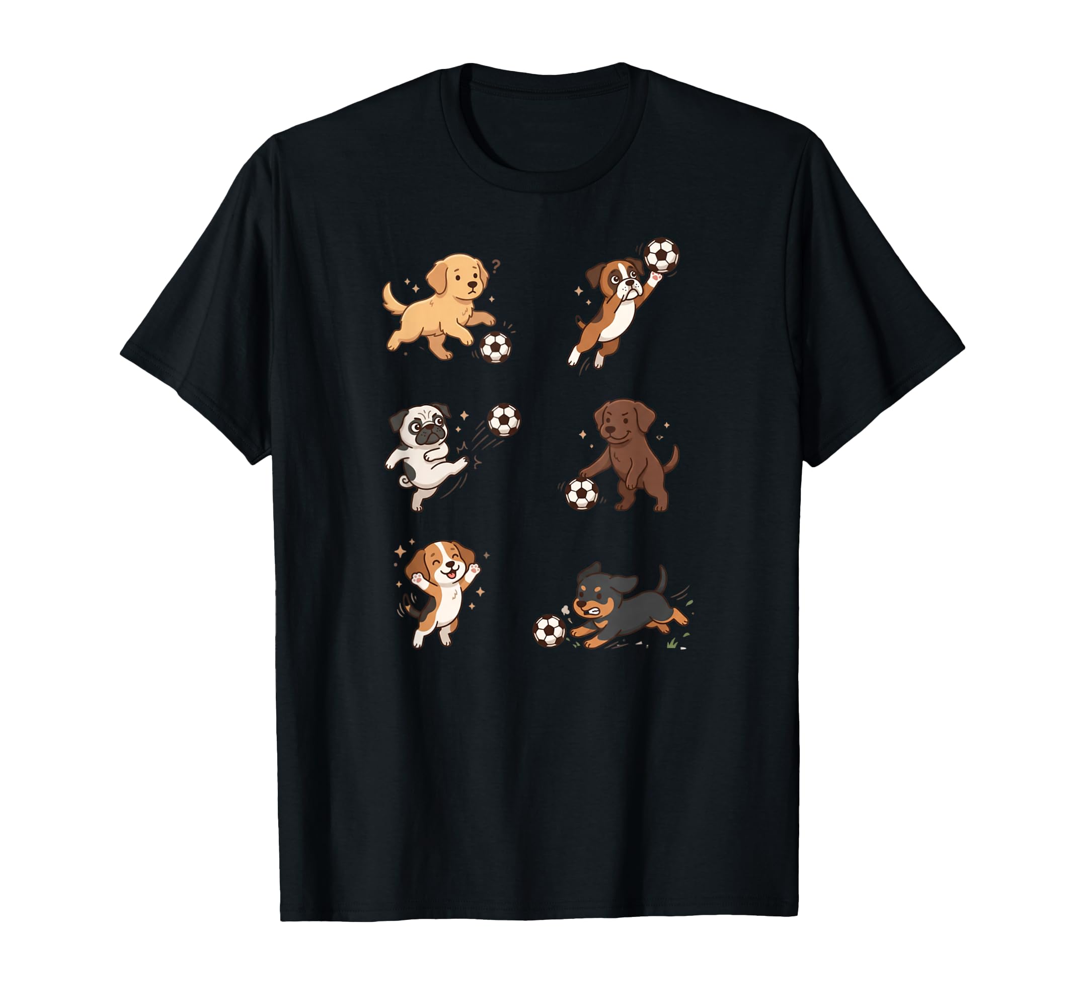 Silly Dogs Playing Soccer Player T-Shirt - Fun Novelty Design Men Women - T-Shirt, Sweatshirt, Hoodie