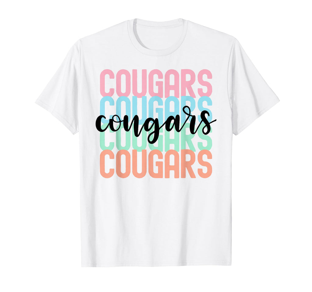 Cougars Team Mascot School Spirit Game T-Shirt - Trendy Graphic for Adults - T-Shirt, Sweatshirt, Hoodie
