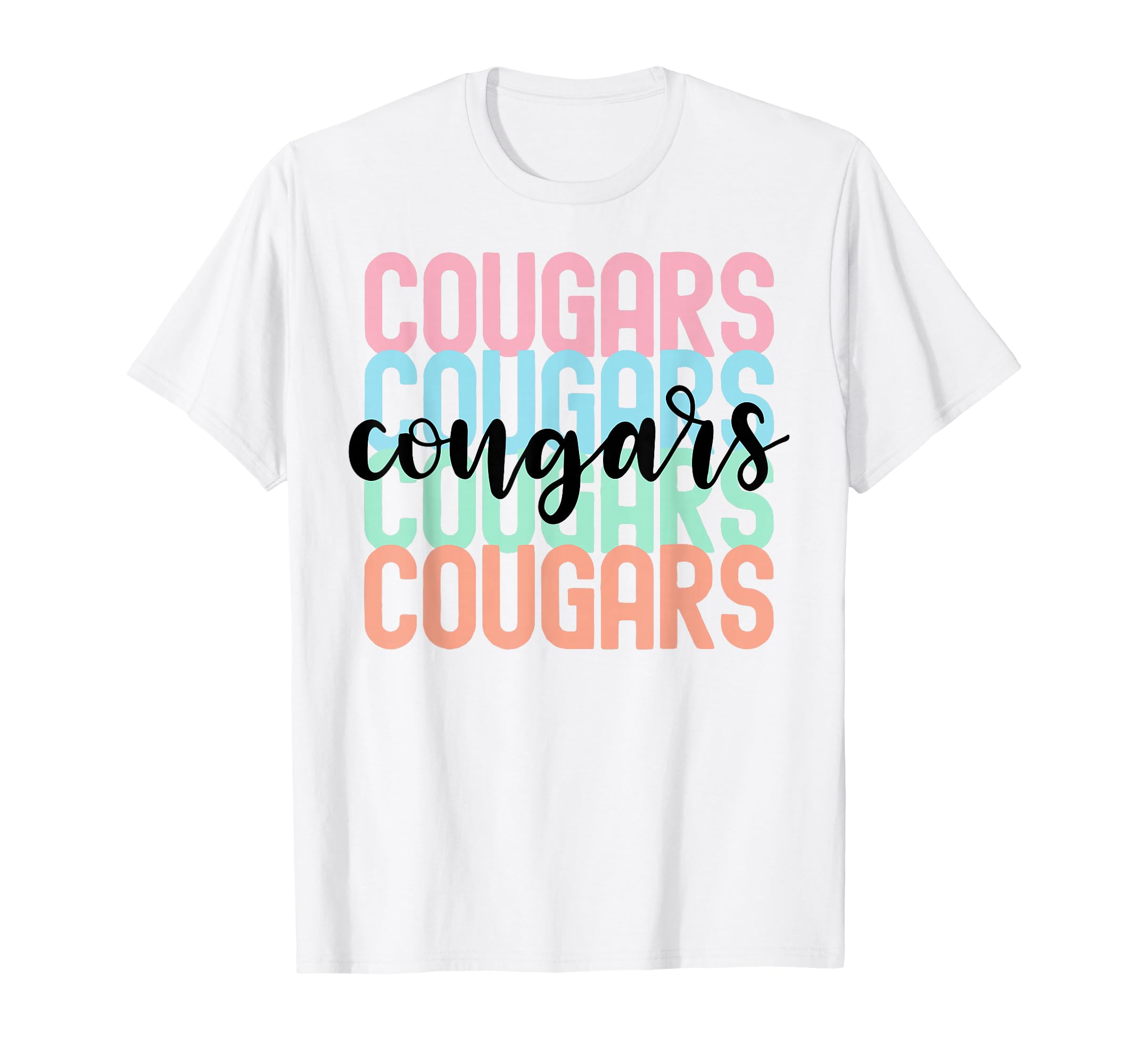 Cougars Team Mascot School Spirit Game T-Shirt - Trendy Graphic for Adults - T-Shirt, Sweatshirt, Hoodie