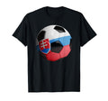 Slovakia Flag Football Soccer Ball T-Shirt - Fun Novelty Design Unisex - T-Shirt, Sweatshirt, Hoodie