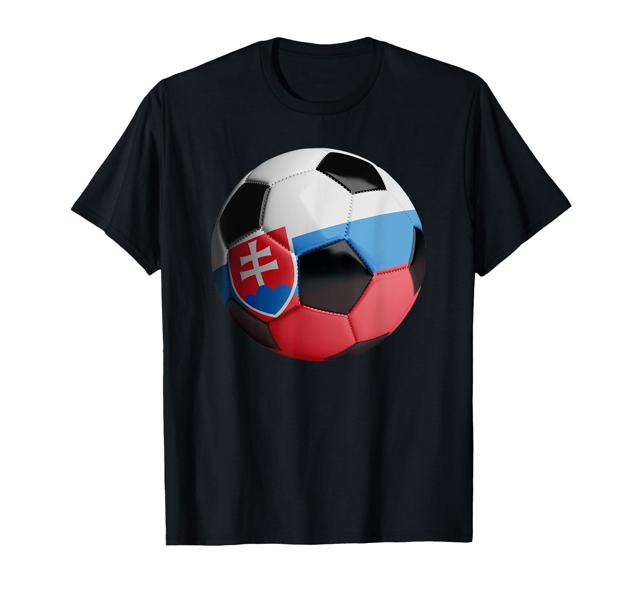 Slovakia Flag Football Soccer Ball T-Shirt - Fun Novelty Design Unisex - T-Shirt, Sweatshirt, Hoodie