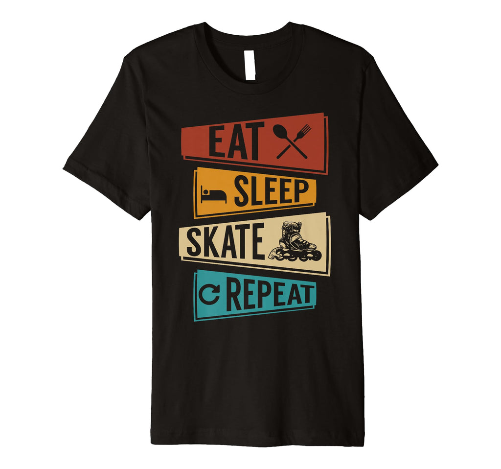 Eat Sleep Skate Repeat Funny Roller T-Shirt - Trendy Graphic Men Women - T-Shirt, Sweatshirt, Hoodie