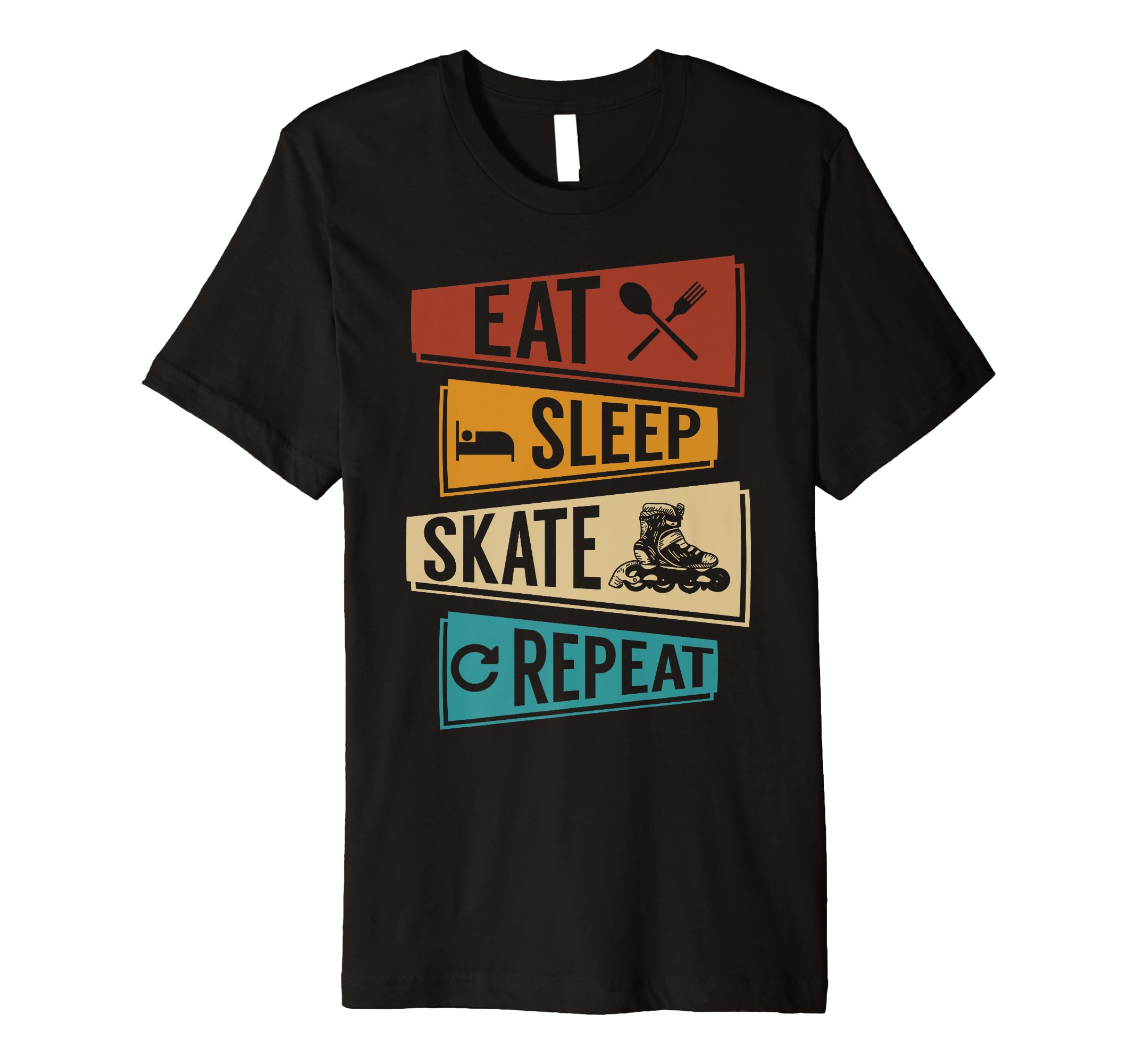 Eat Sleep Skate Repeat Funny Roller T-Shirt - Trendy Graphic Men Women - T-Shirt, Sweatshirt, Hoodie