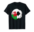 Half Wales Flag Half Football Fans T-Shirt - Aesthetic Graphic Men Women - T-Shirt, Sweatshirt, Hoodie
