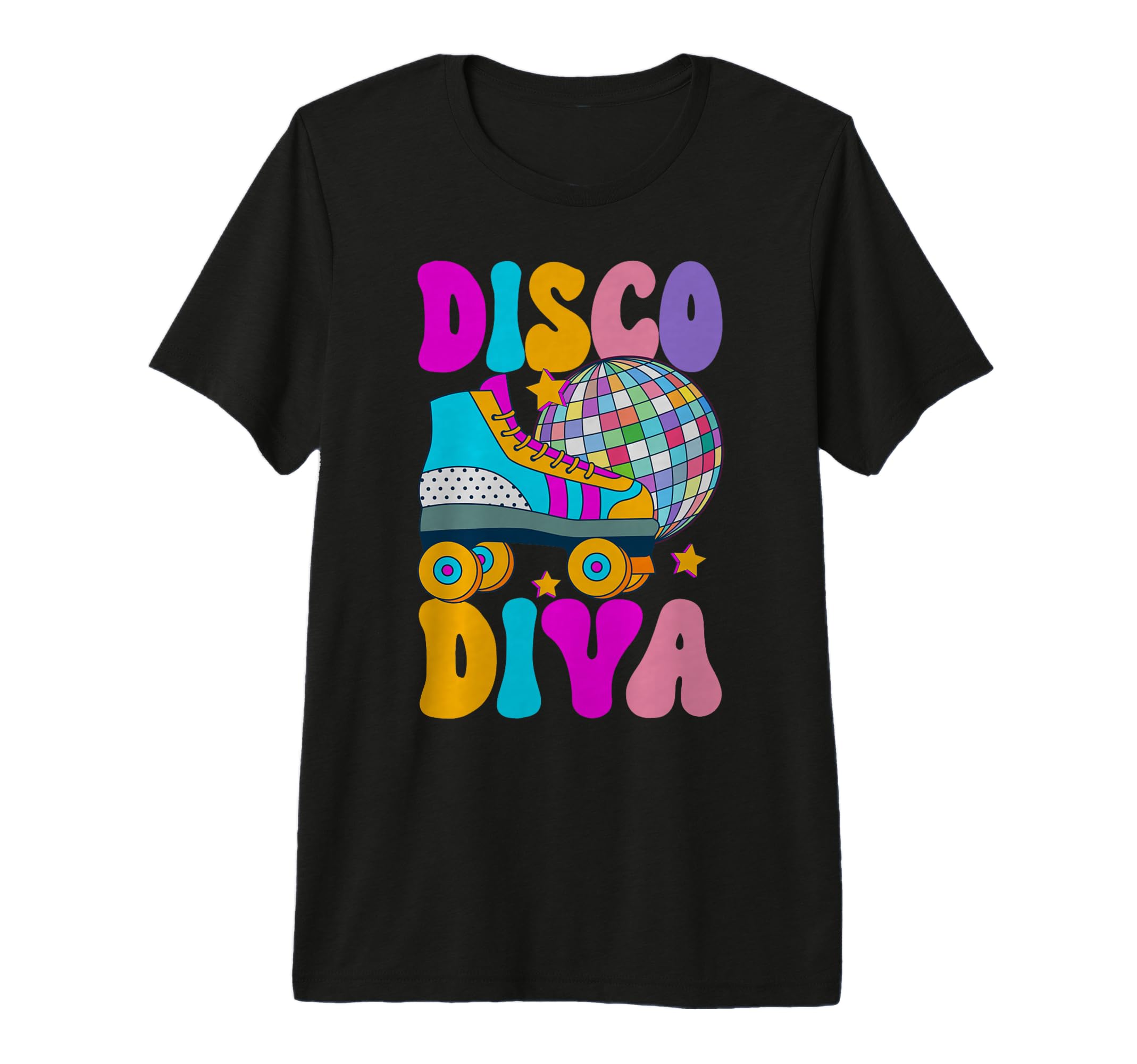 Roller Skating Disco Diva Skate 70S Tri T-Shirt - Unique Graphic Men Women - T-Shirt, Sweatshirt, Hoodie